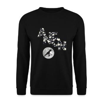 ANTON - Beau prénom de garçon avec dinosaure - Sweat-shirt Unisexe - noir - Devant - Alina (178cm) & Michal (187cm)