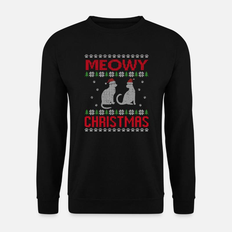 MIAUIGE WEIHNACHTEN, Weihnachtspyjama - Unisex Pullover - Schwarz