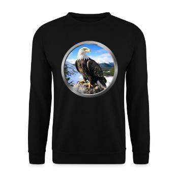 Eagle Animal - 1 - Unisex Sweatshirt - black - Front - Alina (178cm) & Michal (187cm)