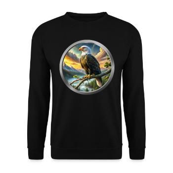 Eagle Animal - 5 - Unisex Sweatshirt - black - Front - Alina (178cm) & Michal (187cm)