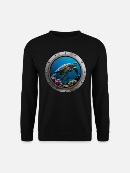 Sea Turtle Animal - 3 - Unisex Sweatshirt - black