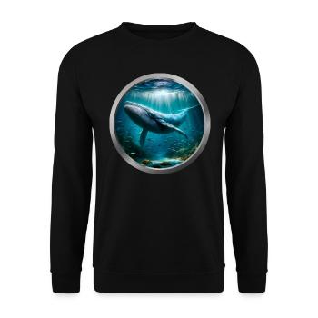 Humpback Whale - 2 - Unisex Sweatshirt - black - Front - Alina (178cm) & Michal (187cm)