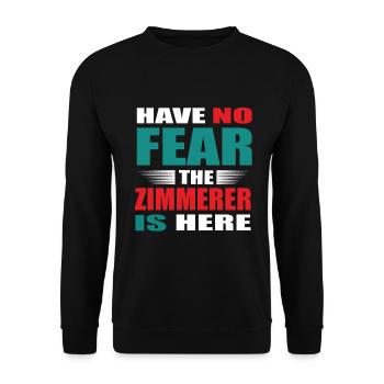 Have no Fear the Zimmerer is here Outfit - Unisex Pullover - Schwarz - Vorne - Alina (178cm) & Michal (187cm)