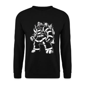 Monster Firefighter - Unisex Sweatshirt - black - Front - Alina (178cm) & Michal (187cm)