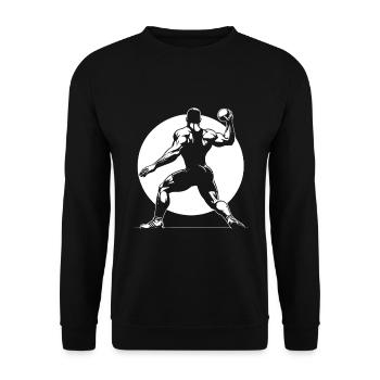 Shot put – strength. Technology. Precision. - Unisex Sweatshirt - black - Front - Alina (178cm) & Michal (187cm)