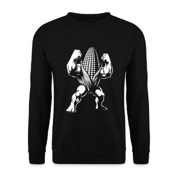 Épis de maïs fort – Pour la musculation et les amateurs de maïs - Sweat-shirt Unisexe - noir - Devant - Alina (178cm) & Michal (187cm)