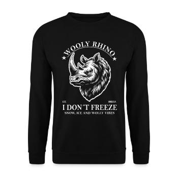 Rhinocéros laineux - I Don’t Freeze et Age Design - Sweat-shirt Unisexe - noir - Devant - Alina (178cm) & Michal (187cm)