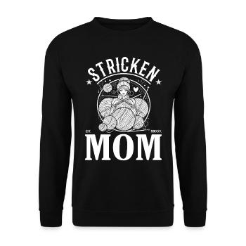 Stricken Mom – Cooles Design für die strickende Mu - Unisex Pullover - Schwarz - Vorne - Alina (178cm) & Michal (187cm)
