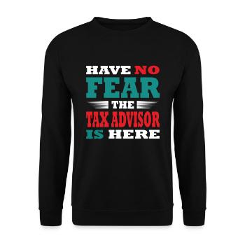 Have no Fear the Steuerberater is here Outfit - Unisex Sweatshirt - black - Front - Alina (178cm) & Michal (187cm)