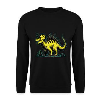 Fantastic Yellow Dinosaur – Pour les fans de dinosaures - Sweat-shirt Unisexe - noir - Devant - Alina (178cm) & Michal (187cm)