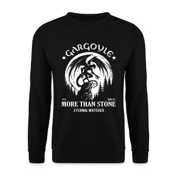 Gargoyle Design – More than Stone: Eternal Watcher - Unisex Pullover - Schwarz - Vorne - Alina (178cm) & Michal (187cm)