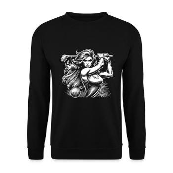 Design de golfeur cool avec une golfeuse attrayante - Sweat-shirt Unisexe - noir - Devant - Alina (178cm) & Michal (187cm)