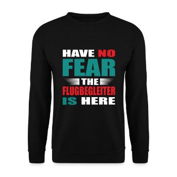 Have no Fear the Flight Attendant is here Outfit - Unisex Sweatshirt - black - Front - Alina (178cm) & Michal (187cm)