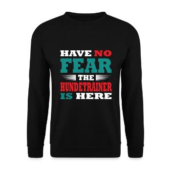 Have no Fear the Hundetrainer is here Outfit - Unisex Sweatshirt - black - Front - Alina (178cm) & Michal (187cm)