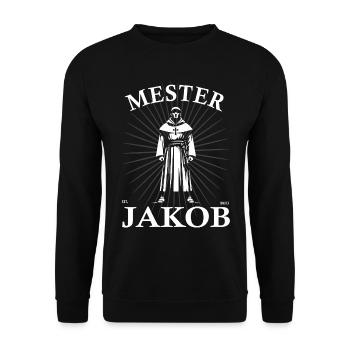 Meister Jakob Design – Kinderlied mit Herz - Unisex Pullover - Schwarz - Vorne - Alina (178cm) & Michal (187cm)