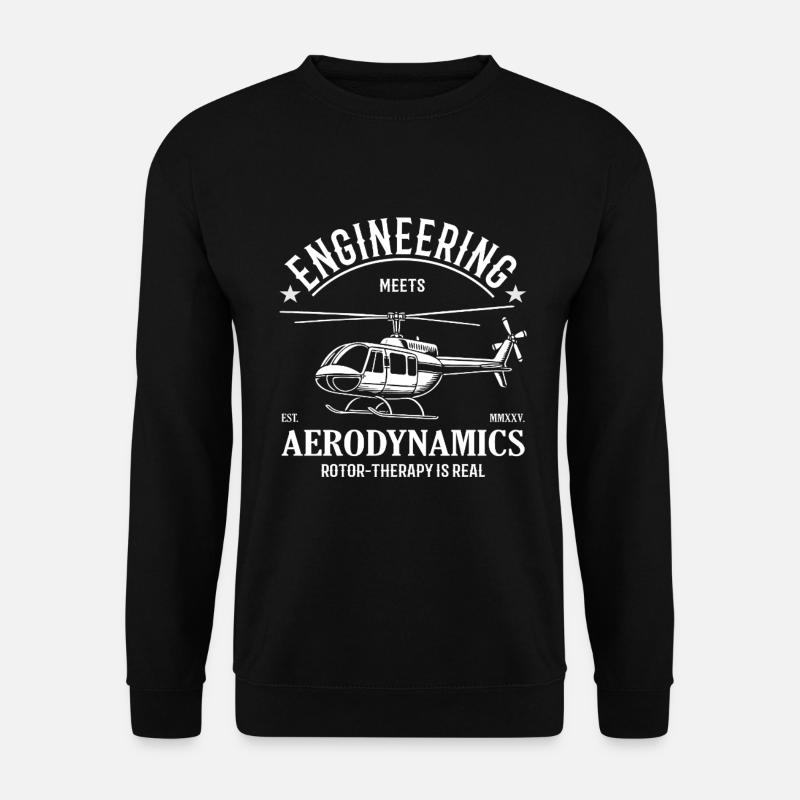 Hubschrauber – Engineering meets Aerodynamics - Unisex Pullover - Schwarz
