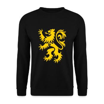Löwe Münchner Wappentier – Bayern Stolz Design - Unisex Pullover - Schwarz - Vorne - Alina (178cm) & Michal (187cm)