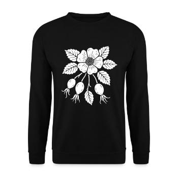 Rosehip Design – Natural & Fruity - Unisex Sweatshirt - black - Front - Alina (178cm) & Michal (187cm)