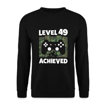 49TH BIRTHDAY LEVEL 49 ACHIEVED GAMER GIFT - Unisex Sweatshirt - black - Front - Alina (178cm) & Michal (187cm)