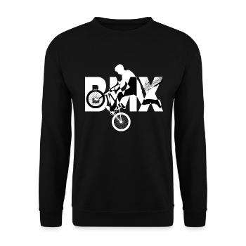BMX Stil extreme Geschenk Mann und Kind - Unisex Pullover - Schwarz - Vorne - Alina (178cm) & Michal (187cm)