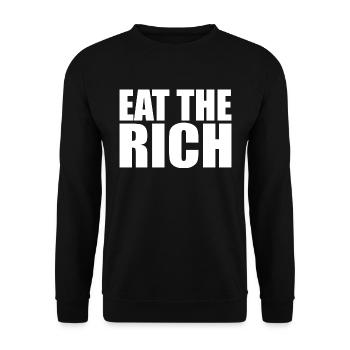 Eat the rich - Unisex Pullover - Schwarz - Vorne - Alina (178cm) & Michal (187cm)