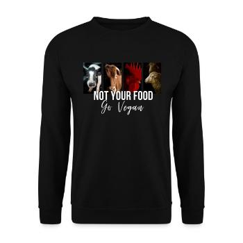 Devenez végétalien - Pas votre nourriture | Bien-être animal | Véganisme - Sweat-shirt Unisexe - noir - Devant - Alina (178cm) & Michal (187cm)