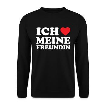 I Love My Girlfriend I Heart My Hot Girlfriend GF - Unisex Sweatshirt - black - Front - Alina (178cm) & Michal (187cm)