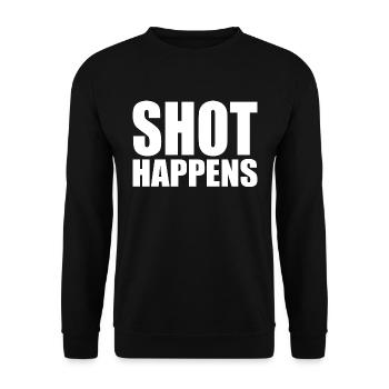 Shot happens - Unisex Pullover - Schwarz - Vorne - Alina (178cm) & Michal (187cm)