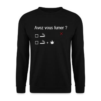 AVEZ VOUS FUMER - Sweat-shirt Unisexe - noir - Devant - Alina (178cm) & Michal (187cm)