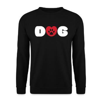 Dog Love Heart - Unisex Sweatshirt - black - Front - Alina (178cm) & Michal (187cm)