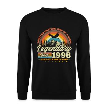 Legendary Since 1998 Vintage Birthday Gift - Unisex Sweatshirt - black - Front - Alina (178cm) & Michal (187cm)