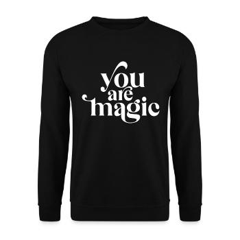 Du bist Magie - Unisex Pullover - Schwarz - Vorne - Alina (178cm) & Michal (187cm)