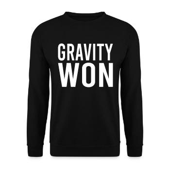 Gravity Won Bold Statement Humour T-shirt - Sweat-shirt Unisexe - noir - Devant - Alina (178cm) & Michal (187cm)