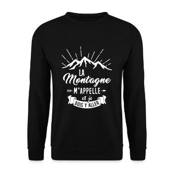 Tshirt Randonnée - La Montagne m'appelle - Sweat-shirt Unisexe - noir - Devant - Alina (178cm) & Michal (187cm)