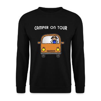 Camping-car vacances - Camper on Tour - Sweat-shirt Unisexe - noir - Devant - Alina (178cm) & Michal (187cm)