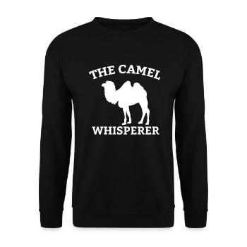 Kamel Flüsterer Kamele Camel Trampeltier Geschenk - Unisex Pullover - Schwarz - Vorne - Alina (178cm) & Michal (187cm)
