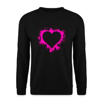 Herz - Unisex Pullover - Schwarz - Vorne - Alina (178cm) & Michal (187cm)