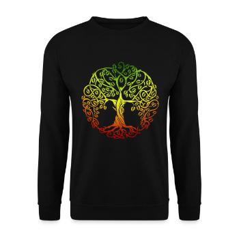 Africa Roots Black History Month Tree - Unisex Sweatshirt - black - Front - Alina (178cm) & Michal (187cm)