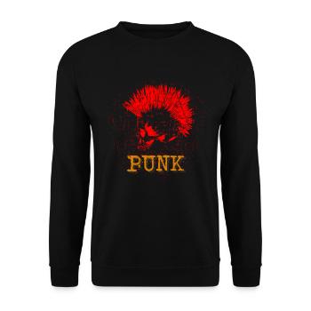 Punk Musik Punker Punkrock Irokesenschnitt Rocker - Unisex Pullover - Schwarz - Vorne - Alina (178cm) & Michal (187cm)