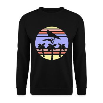 Hanggleiter Drachenflieger Deltasegler - Unisex Pullover - Schwarz - Vorne - Alina (178cm) & Michal (187cm)