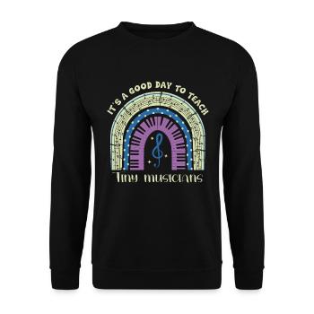 C’est une bonne journée pour enseigner aux petits musiciens - Sweat-shirt Unisexe - noir - Devant - Alina (178cm) & Michal (187cm)