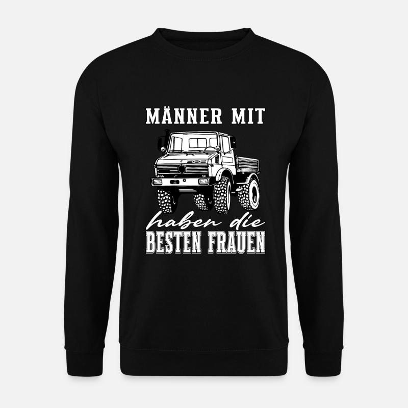 Männer mit Unimog - Offroad - Universal Motorgerät - Unisex Pullover - Schwarz