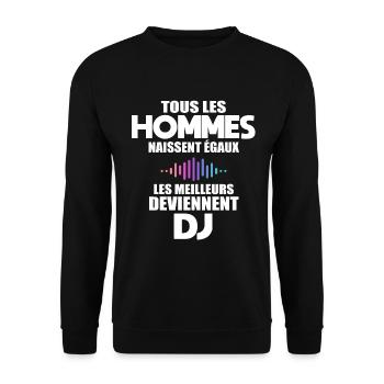 Disc Jockey humour cadeau anniversaire dj - Sweat-shirt Unisexe - noir - Devant - Alina (178cm) & Michal (187cm)