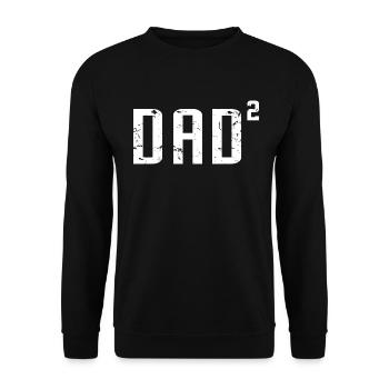 DAD von 2 - lustige Vatertagsgeschenk - Papa zwei Kinder - Unisex Pullover - Schwarz - Vorne - Alina (178cm) & Michal (187cm)