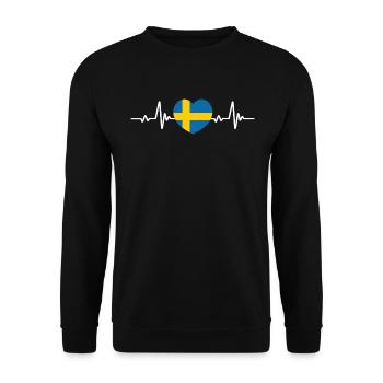 Schweden Herz Schwedische Flagge - Unisex Pullover - Schwarz - Vorne - Alina (178cm) & Michal (187cm)