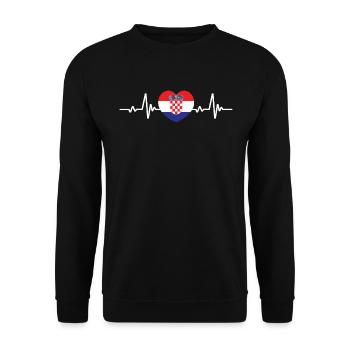 Croatia Heart Croatia Hrvatska Croatian flag - Unisex Sweatshirt - black - Front - Alina (178cm) & Michal (187cm)