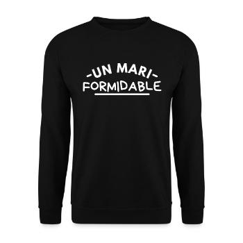 Un mari formidable - Sweat-shirt Unisexe - noir - Devant - Alina (178cm) & Michal (187cm)