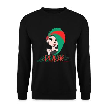Punk Musik Punker Punkrock Irokesenschnitt Rocker - Unisex Pullover - Schwarz - Vorne - Alina (178cm) & Michal (187cm)
