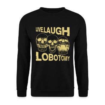Live Laugh Lobotomy Retro Lover - Unisex Sweatshirt - black - Front - Alina (178cm) & Michal (187cm)