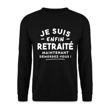 Je suis enfin retraité maintenant, Futur retraité - Sweat-shirt Unisexe - noir - Devant - Alina (178cm) & Michal (187cm)